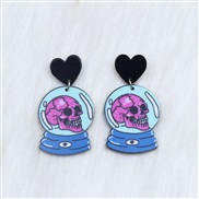 ( crystal) ear stud earrings fashion trend personality occidental style claw skull earring Earring woman