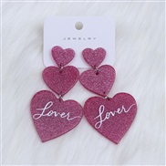 ( rose Red) transparent ear stud Acrylic earrings fashion personality sweet love rainbow earring woman