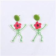 ( Flower) ear stud earring fashion personality Acrylic skull flowers earrings woman