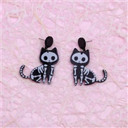 ear stud Acrylic earrings fashion personality bat shirt cat skull earring woman