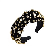 ( black) Headband occidental style velvet Cloth Headband personality Starry colorful diamond Headband retro