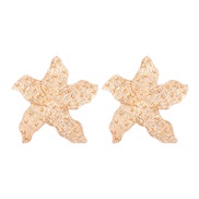 (5732  GD)occidental style retro star Earring brief Alloy flower temperament ear stud