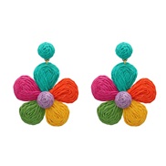 (color )summer earrings flowers Earring woman occidental style color flowers earring Bohemia