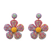 (color )summer earrings flowers Earring woman occidental style color flowers earring Bohemia