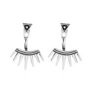 ( 2 anti silver 5299)Earring punk wind retro ear stud earrings woman triangle Earring