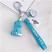 ( blue)geometry surface animal key buckle pendant student bag bag key chain hanging ornaments creative gift