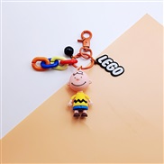 (red )cartoon silica gel lovely key buckle three boy key circle chain bag bag pendant