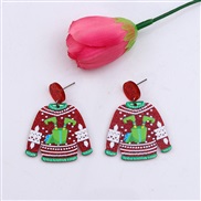 (red ) sweater christmas earrings ear stud lovely deer Santa Claus christmas tree Earring earring woman