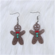 ( brown)new christmas earrings ear stud Round samll star christmas tree Acrylic occidental style Earring earring woman