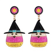 ( rose Red)occidental style creative cartoon lovely drop beads Alloy earrings woman