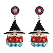 ( red)occidental style creative cartoon lovely drop beads Alloy earrings woman