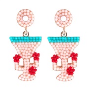 occidental style personality exaggerating sweet color cartoon beads Alloy earring earrings