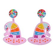 occidental style personality exaggerating sweet color cartoon beads Alloy earring earrings