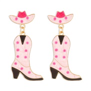 ( Pink)E occidental style fashion geometry ear stud  Cowboy lovely personality enamel earrings