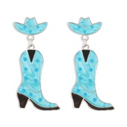 ( blue)E occidental style fashion geometry ear stud  Cowboy lovely personality enamel earrings