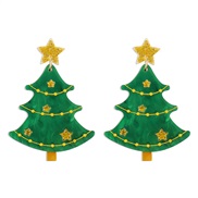 ( green)E Acrylic christmas tree earrings  brief creative fashion plates Earring elements earring