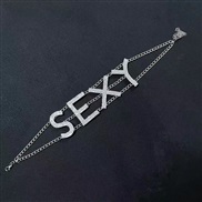 ( Silver)occidental style diamond exaggerating chain personality WordEY fashion necklace