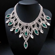 ( Gold)occidental style exaggerating Rhinestone necklace  fashion personality luxurious multilayer drop necklace brilli