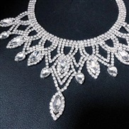 ( Silver)occidental style exaggerating Rhinestone necklace  fashion personality luxurious multilayer drop necklace bril