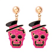 (57395 HPK)occidental style creative cartoon lovely samll Pearl earrings skull Earring