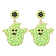 ( green)occidental style creative cartoon lovely samll Pearl earrings Earring