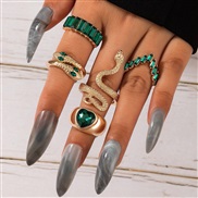 (19656 gold) imitate gem all-Purpose love ring set personality snake ring