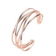 ( 3 Rose Gold 1 955)occidental style  fashion brief opening Alloy bangle  fashion