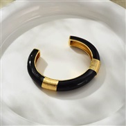 ( black) retro samll color pattern belt opening bangle woman high width