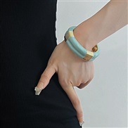 retro samll color pattern belt opening bangle woman high width