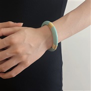 retro samll color pattern belt opening bangle woman high width