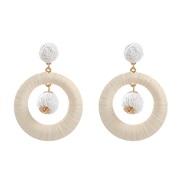 ( white) earrings occidental style exaggerating Earring woman multilayer Round earringearrings