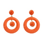 ( orange) earrings occidental style exaggerating Earring woman multilayer Round earringearrings