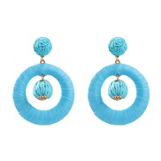 ( blue) earrings occidental style exaggerating Earring woman multilayer Round earringearrings