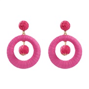 ( rose Red) earrings occidental style exaggerating Earring woman multilayer Round earringearrings