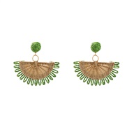 ( green) earrings occidental style exaggerating Earring woman weave sector earringearrings