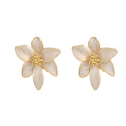 ( white) enamel earrings flowers ear stud woman fashion occidental style wind Alloy flowers Earringearrings