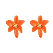 ( orange) enamel earrings flowers ear stud woman fashion occidental style wind Alloy flowers Earringearrings