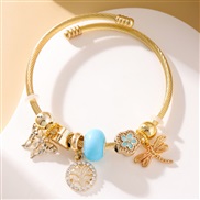 fashion concise butterfly Life tree accessories pendant gold temperament woman bangle