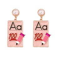 ( Pink1  )occidental style style fashion trend all-Purpose earrings Earring woman