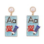 ( blue1  )occidental style style fashion trend all-Purpose earrings Earring woman