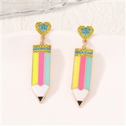 (yellow red blue  Set in drill)occidental style fashion trend all-Purpose earrings Earring woman