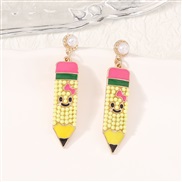 ( yellowPearl )occidental style fashion trend all-Purpose earrings Earring woman