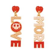 ( Color) occidental style WordOVE style fashion trend all-Purpose earrings woman