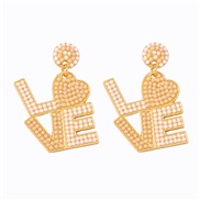 (yellow  white) occidental style PearlOVE all-Purpose trend fashion earrings Earring woman