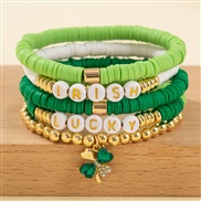 occidental style gift more clover Word bangle brief color beadsracelet