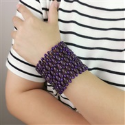 (purple)Bohemia color bracelet  exaggerating all-Purpose elasticity bangle travel