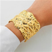 ( Gold 2352)occidental style punk exaggerating Metal surface bangle woman personality Irregular openingracelet