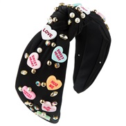 ( black) fashion high Headband woman diamond Word love fitting width