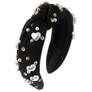 ( black)occidental style fashion trend love Pearl Headband woman width all-Purpose high