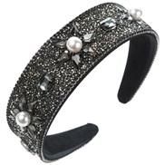 ( black) retro width Headband woman fully-jewelled Pearl ornament temperament Headband Korea high banquet